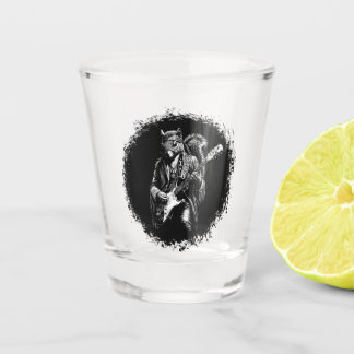 Psychedelic Guitar Squirrel - Funny Vintage Rock Shot Glass