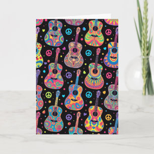 Psychedelic Guitars Birthday Card
