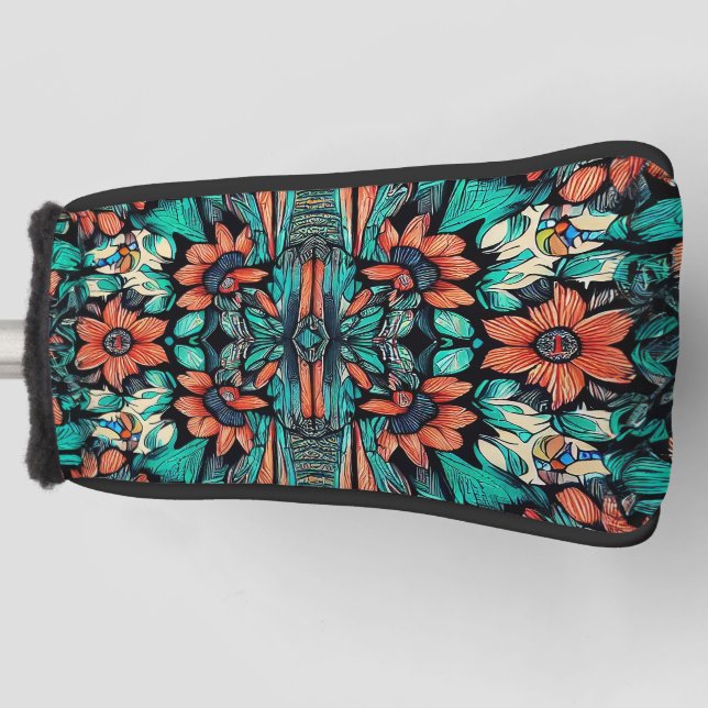 Psychedelic Hawaiian Golf Head Cover (Front)