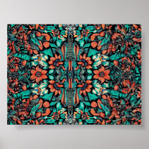 Psychedelic Hawaiian Pattern Poster
