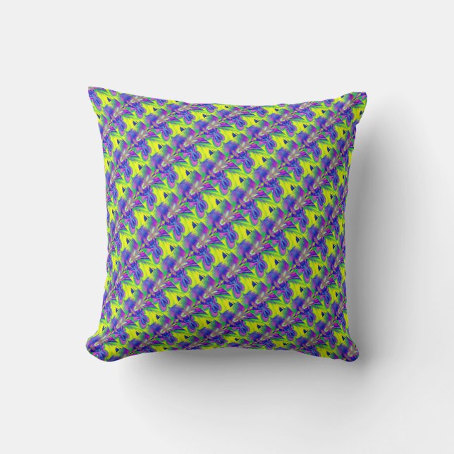 Psychedelic HeArt Abstract Trip Pattern Cushion (Front)