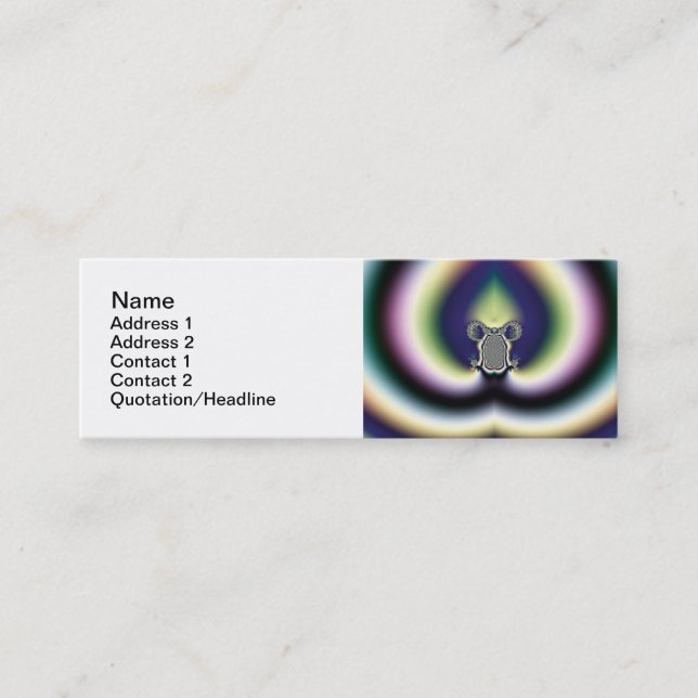 Psychedelic Heart Business Card Template (Front)