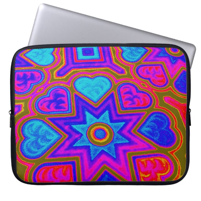 Psychedelic Hearts Electronics Bag (Front)