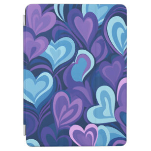 Psychedelic Hearts Purple and Blue Ipad Case
