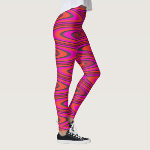 Psychedelic Heatwave Leggings – Electric Retro 