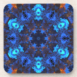 Psychedelic Hippie Blue and Orange Coaster