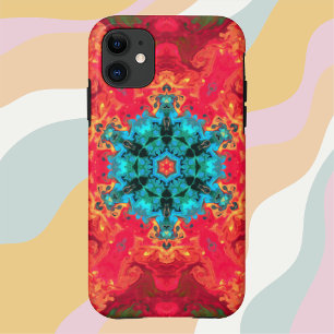 Psychedelic Hippie Blue and Red iPhone 11 Case