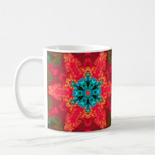 Psychedelic Hippie Blue and Red Coffee Mug
