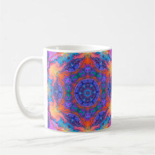 Psychedelic Hippie Blue Orange and Pink Coffee Mug