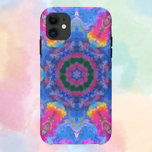 Psychedelic Hippie Blue Pink and Yellow iPhone 11 Case