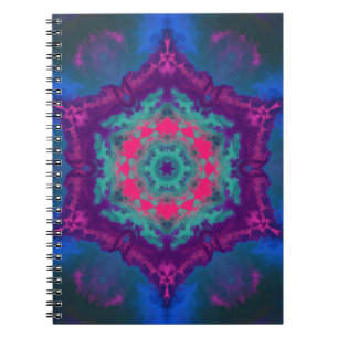 Psychedelic Hippie Blue Purple and Pink Notebook