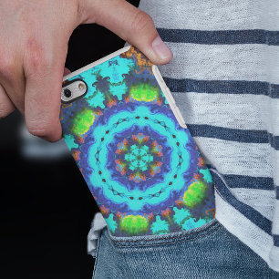 Psychedelic Hippie Flower Blue Orange and Green iPhone 11 Case