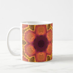 Psychedelic Hippie Flower Orange Purple and Yellow Coffee Mug