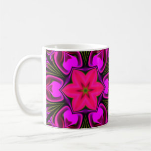 Psychedelic Hippie Flower Pink and Purple Coffee Mug