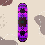 Psychedelic Hippie Flower Purple Skateboard<br><div class="desc">This psychedelic kaleidoscope design features purple and black. Vibrant trippy visuals for the modern hippie or anyone who loves bright colours!</div>