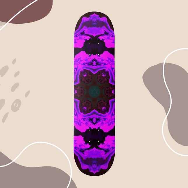 Psychedelic Hippie Flower Purple Skateboard (Creator Uploaded)