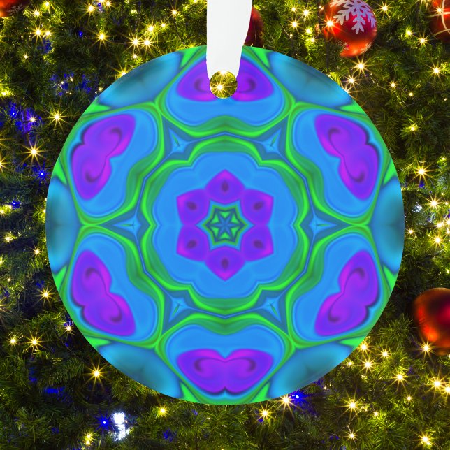 Psychedelic Hippie Flower Rainbow Ornament (Creator Uploaded)