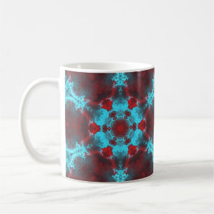 Psychedelic Hippie Flower Red and Blue Coffee Mug