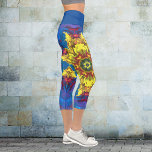 Psychedelic Hippie Flower Yellow and Blue Leggings<br><div class="desc">This psychedelic kaleidoscope design features blue,  yellow,  and pink. Vibrant trippy visuals for the modern hippie or anyone who loves bright colours!</div>