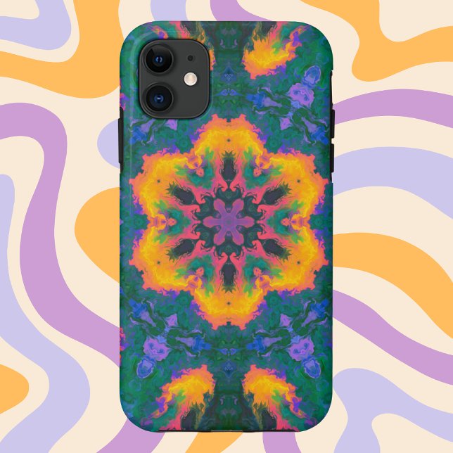 Psychedelic Hippie Orange and Purple Case-Mate iPhone Case (Creator Uploaded)