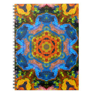 Psychedelic Hippie Orange Blue and Green Notebook