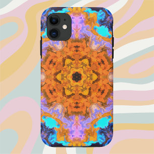 Psychedelic Hippie Orange Blue and Yellow iPhone 11 Case