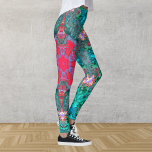 Psychedelic Hippie Pink Teal and Blue Leggings