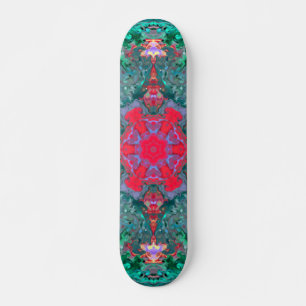 Psychedelic Hippie Pink Teal and Blue Skateboard