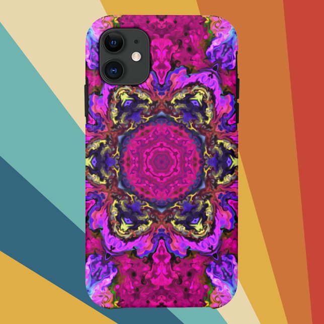 Psychedelic Hippie Pink Yellow and Orange Case-Mate iPhone Case (Creator Uploaded)