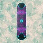 Psychedelic Hippie Purple and Teal Skateboard<br><div class="desc">This psychedelic kaleidoscope design features purple and teal. Vibrant trippy visuals for the modern hippie or anyone who loves bright colours!</div>