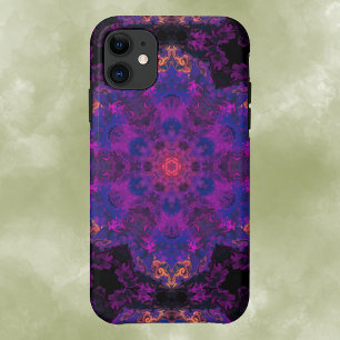 Psychedelic Hippie Purple and Yellow iPhone 11 Case