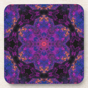 Psychedelic Hippie Purple and Yellow Coaster