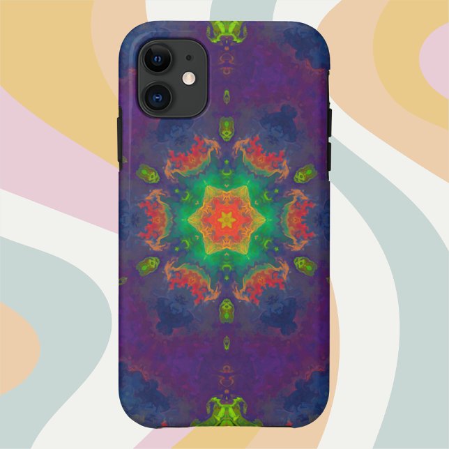 Psychedelic Hippie Purple Orange and Green Case-Mate iPhone Case (Creator Uploaded)