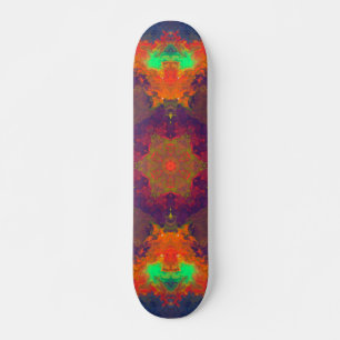 Psychedelic Hippie Purple Orange and Green Skateboard