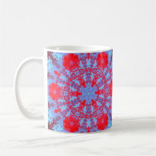 Psychedelic Hippie Snowflake Blue and Red Coffee Mug
