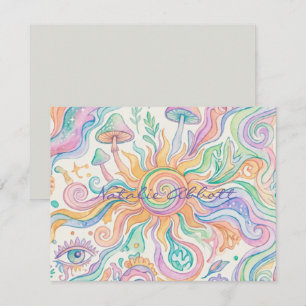 Psychedelic Hippie Soft Watercolor Card