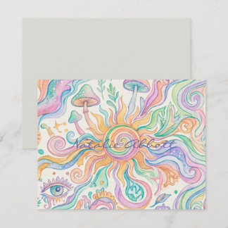 Psychedelic Hippie Soft Watercolor Card