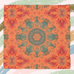 Psychedelic Hippie Teal Orange and Red Scarf<br><div class="desc">This psychedelic kaleidoscope design features teal,  orange,  and red. Vibrant trippy visuals for the modern hippie or anyone who loves bright colours!</div>