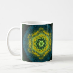 Psychedelic Hippie Yellow Blue and Green Coffee Mug