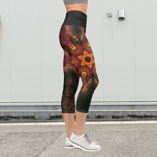 Psychedelic Hippie Yellow Red and Orange Leggings (Creator Uploaded)