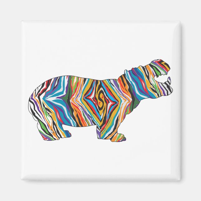 Psychedelic-Hippo Magnet (Front)