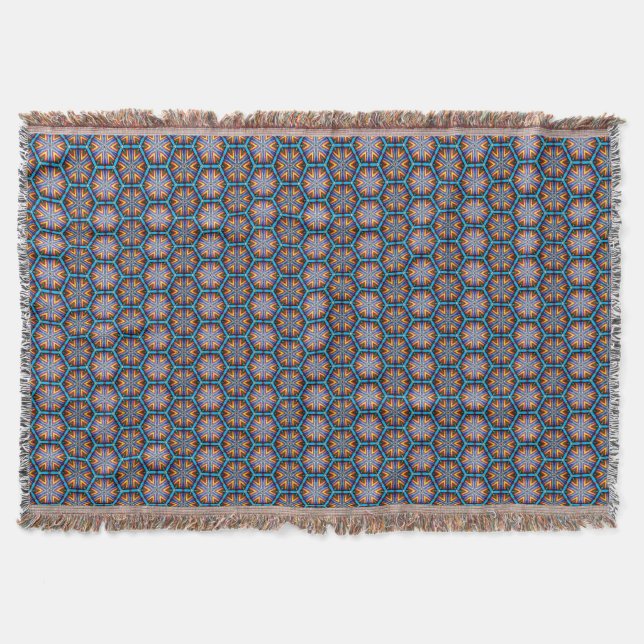 Psychedelic Honeycomb Throw Blanket (Front)