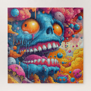 Psychedelic Horror Face Jigsaw Puzzle