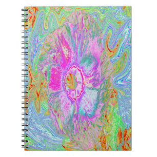 Psychedelic Hot Pink and Ultra-Violet Hibiscus Notebook