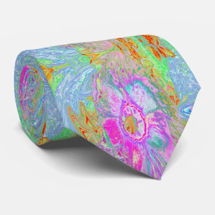 Psychedelic Hot Pink and Ultra-Violet Hibiscus Tie