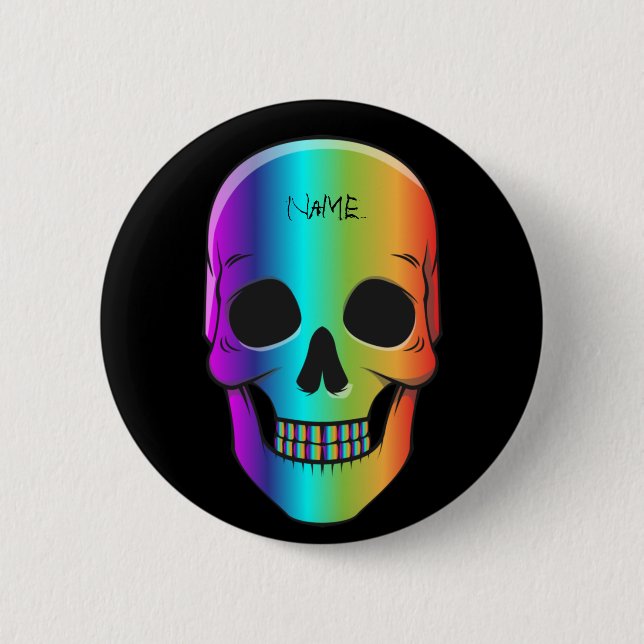 Psychedelic Human Skull Thunder_Cove 6 Cm Round Badge (Front)