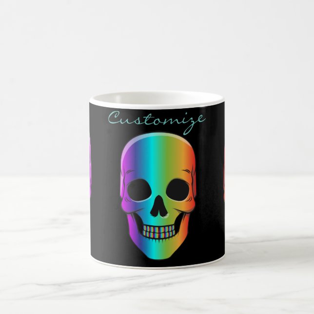 Psychedelic Human Skull Thunder_Cove Coffee Mug (Center)