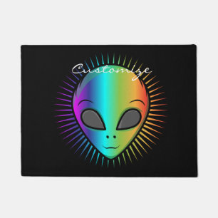 Psychedelic Human Skull Thunder_Cove Doormat