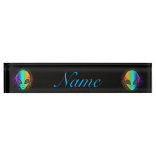 Psychedelic Human Skull Thunder_Cove Nameplate