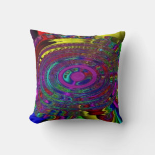 Psychedelic Hypnotic Abstract of Colours Cushion